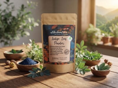 Herbvatika Indigo Leaf Powder | 100% Pure & Natural Indigo (Indigofera Tinctoria) | Natural Hair Colour Powder | Chemical Free | Good Hair Conditioner | 100g