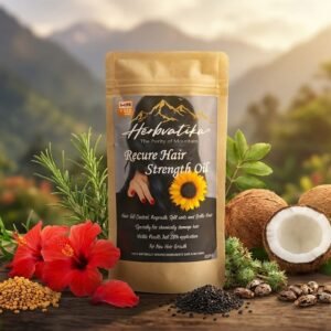 Herbvatika ReCure Hair Strength Oil | Natural Ayurvedic Hair Oil | Hair Fall Control & Hair Regrowth | 100ml