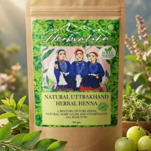 Herbvatika Natural Uttarakhand Herbal Henna Powder | Herbal Hair Colour & Conditioner | Enriched with Amla, Hibiscus, Shikakai & Reetha | No Ammonia | No PPD | No Parabens