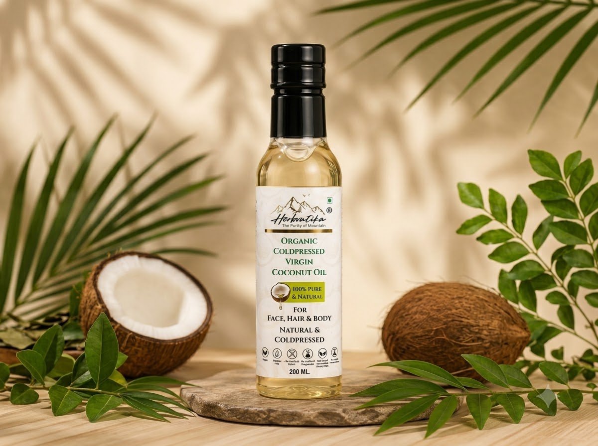 HerbVartika Organic Cold Pressed Virgin Coconut Oil – 250 ML - Image 4