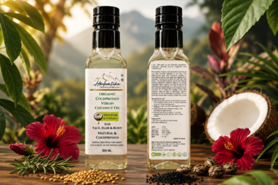 HerbVartika Organic Cold Pressed Virgin Coconut Oil – 500 ML